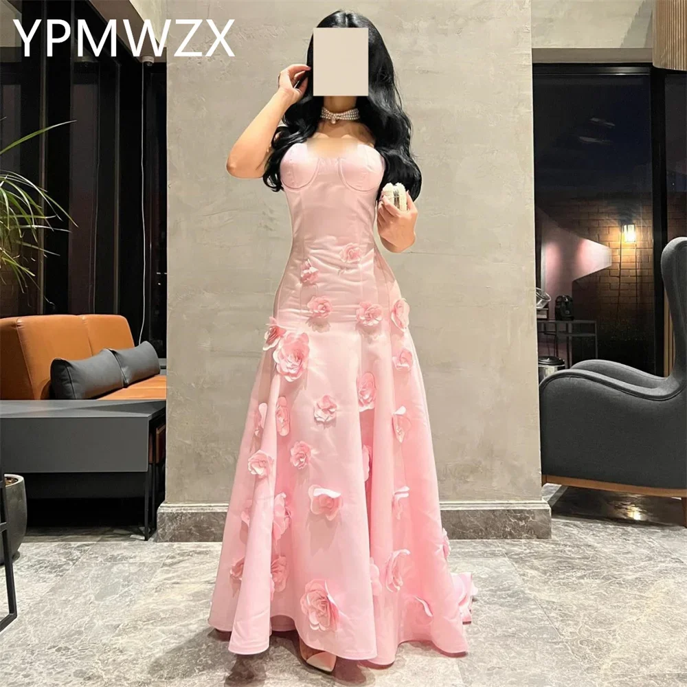 

Customized Evening Dress Party Occasion Formal Prom Gown YPMWZX Strapless A-line Floor Length Skirts Bespoke Dres