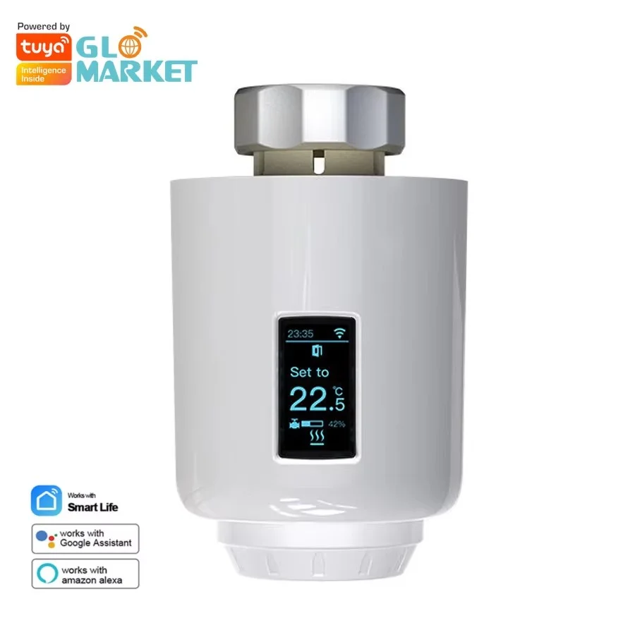 

Glomarket Tuya Smart Floor Heating Systems Programmable TRV Temperature Controller Switch Thermostatic Radiator Valve