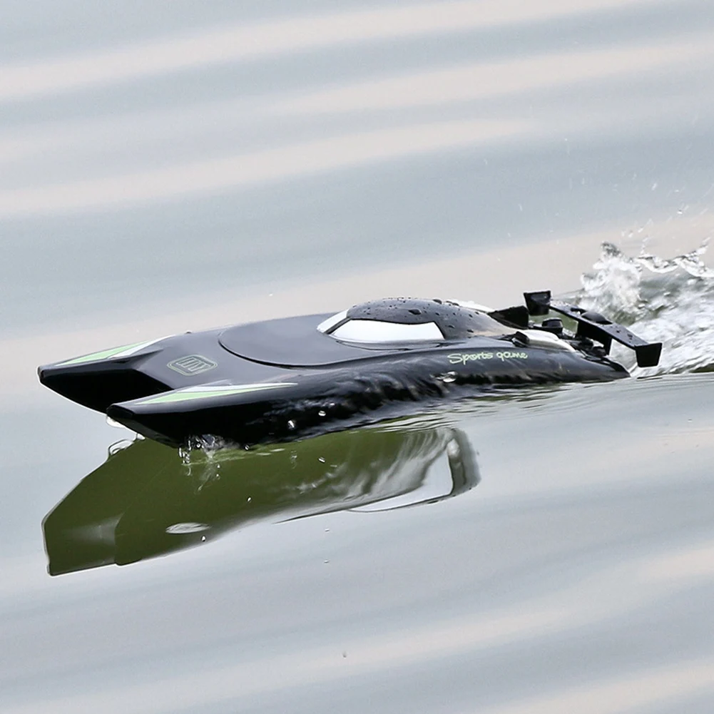 Bateau de course télécommandé électronique à grande vitesse pour adultes et enfants, noir, 2.4 GHz