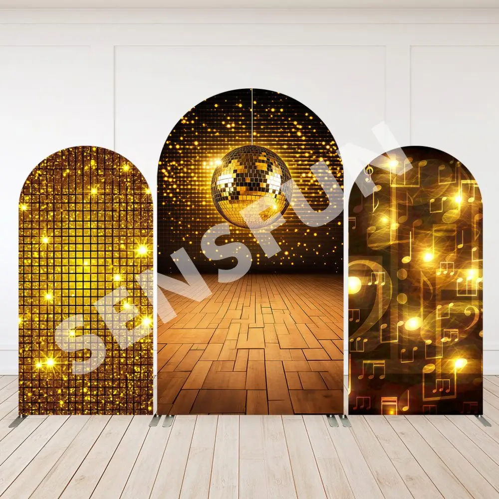 Retro 80er 90er Jahre Bogen-Wandhintergrund Frauen Geburtstag Deko Glitzer Gold Mädchen Kuchen Party Dekoration Fotowand