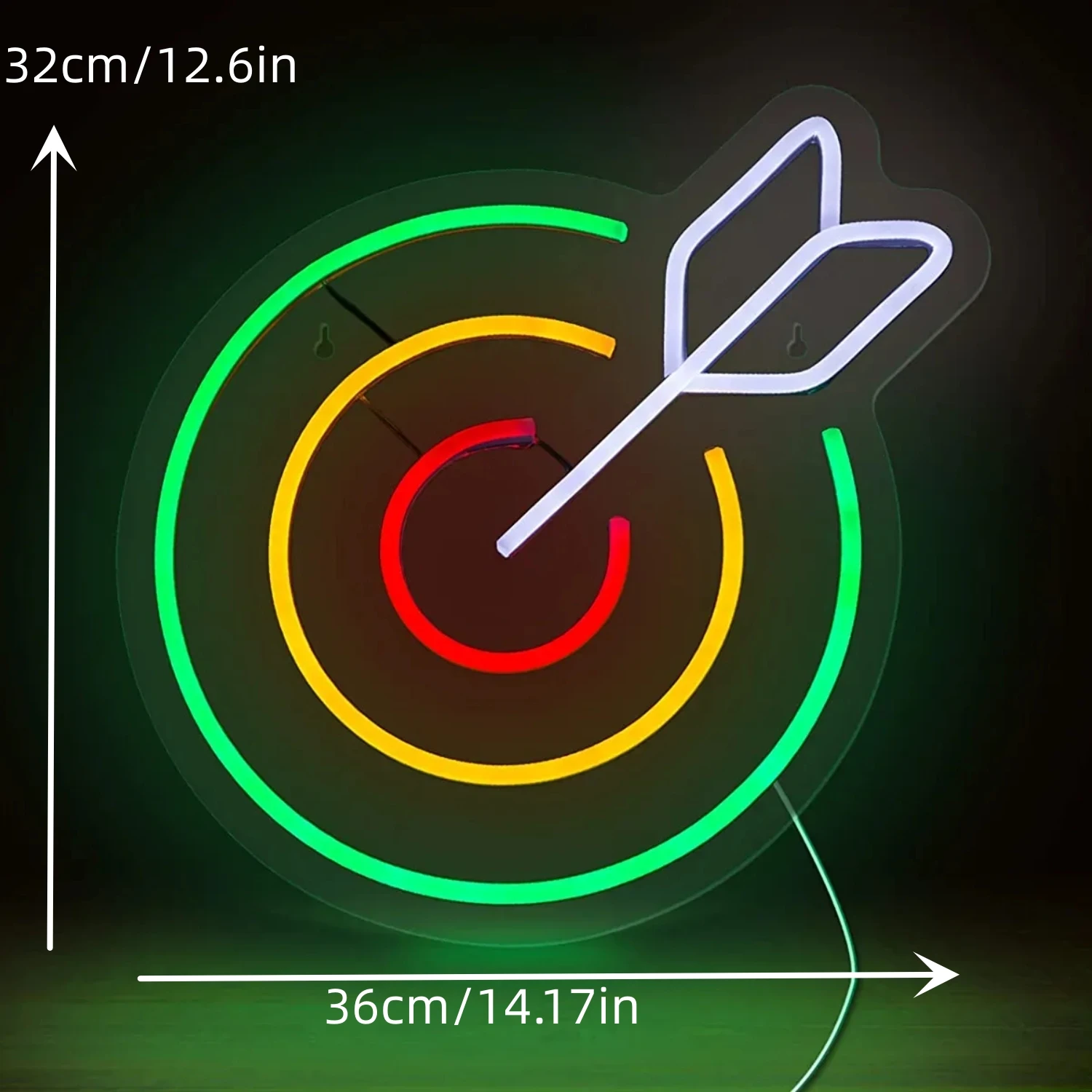 Dardos Neon Sign para Wall Decor USB Powered Dart Board Pendurado LED Light para Home Decor, Clube Esportivo, Quarto Kids Room Playroom