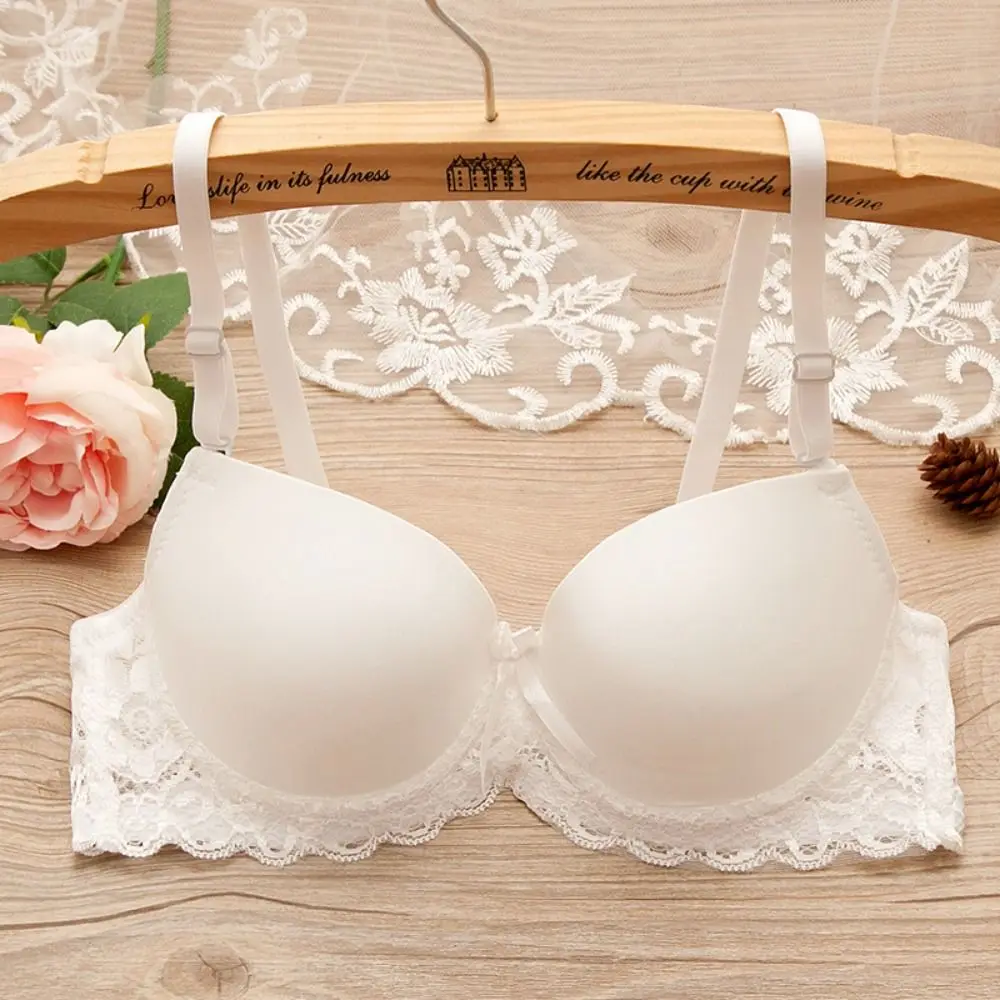 Fashion Mesh Lace Deep V Bra Anti-sagging Lingerie Underwear Women Sweet Shockproof Push Up Bras Girl