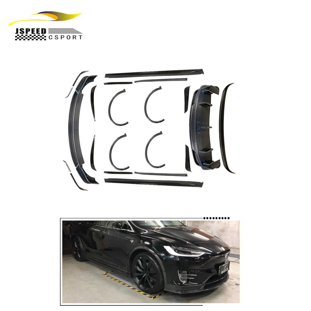 RZ Style Carbon Fiber Car Full Body Kits For Tesla Model X 75D 90D P90D 100D P100D 16-18 Auto Parts