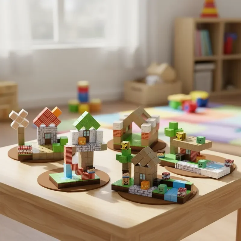 Magnetyczne zabawki konstrukcyjne Domek w dżungli Zestaw do budowania 100 elementów Bezpośrednie montaż 3D Kreatywny model Prezent edukacyjny STEM Wysokiej jakości pudełko