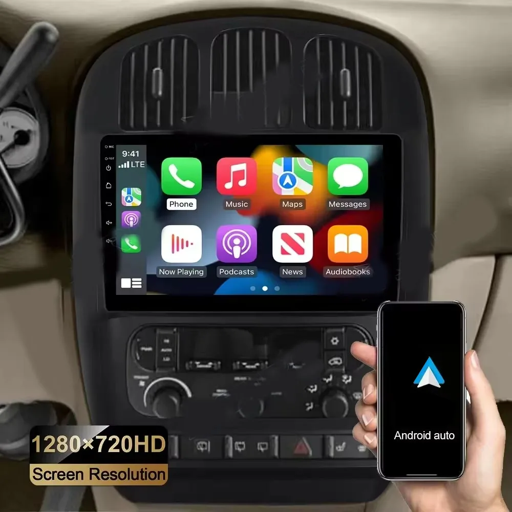 Compatible for 2001-2007 CHRYSLER Town & Country 2+32G fit for Carplay Android 13 Stereo Radio GPS