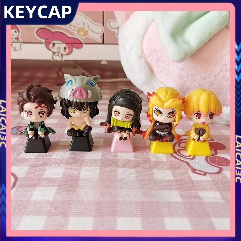 Capuchons de touches de clavier 3D Demon Slayer, axe transversal Abs, hauteur Oem, dessin animé mignon, accessoires de clavier mécanique, Collection de cadeaux
