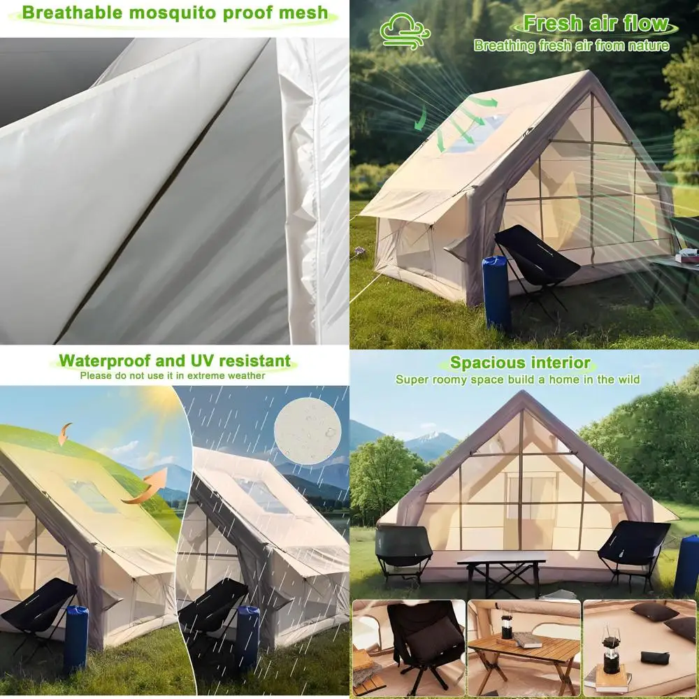 

Портативные воздушные надувные палатки для детей 1-6 человек. | Водонепроницаемые и ветрозащитные навесы для кемпинга на открытом воздухе, простая установка для Glamping Advent