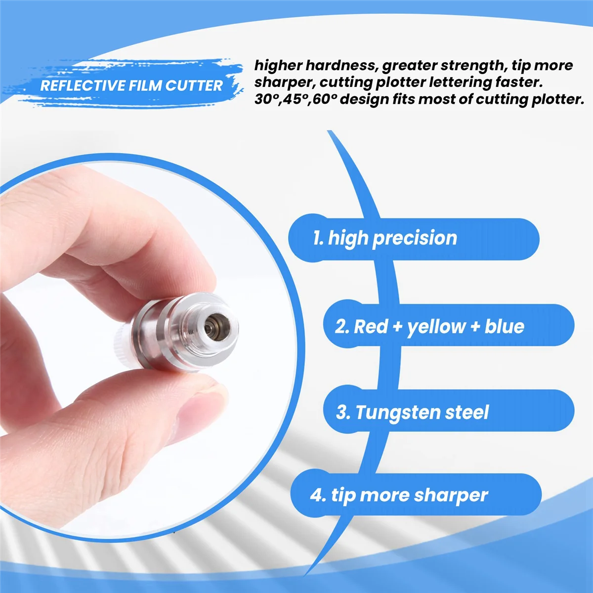 Blade Holder Base With 18Pcs Cutting Blades (30/45/60 Degree) For Silhouette Cameo 1 2 3/Portrait/Curio/Graphtec 6000/Ce 5000-60