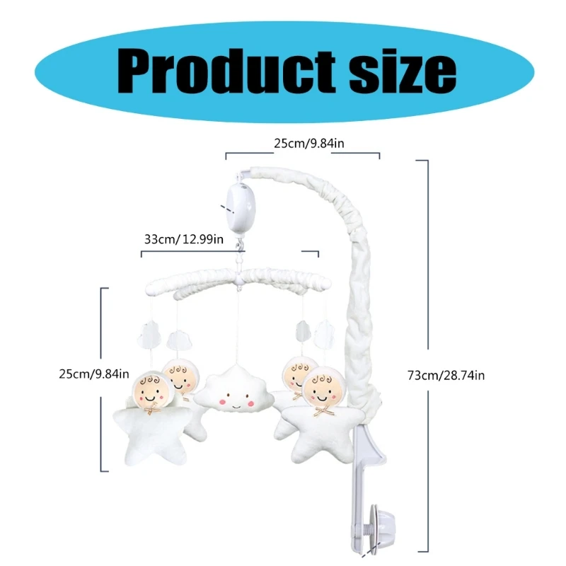 Музыкальная шкатулка Windup Move, колыбельная, погремушка, подвесная игрушка, съемная рамка N84E