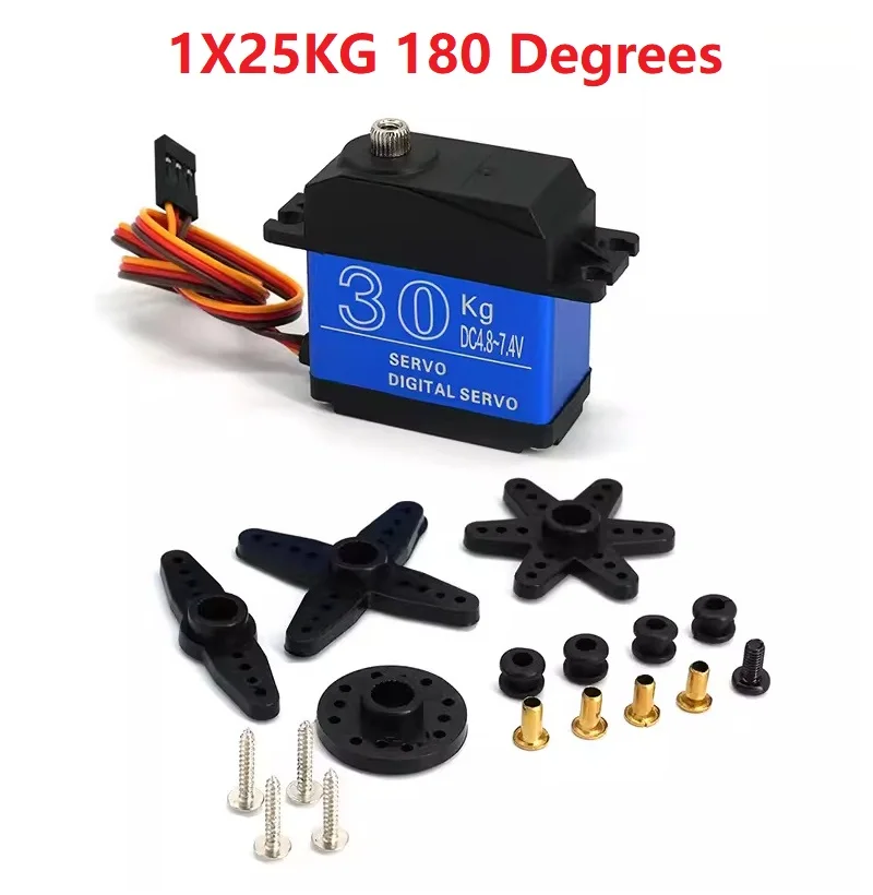 Wasserdichtes Servo mit hohem Drehmoment, 20 kg, 25 kg, 30 kg, 35 kg, 180 270 Grad, digitales Kupfergetriebe/Stahlgetriebe-Servo, für Roboterarm-DIY