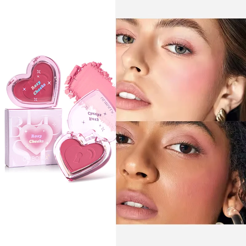 4 ألوان أحادية اللون أحمر الخدود غير اللامع لون الخد الطبيعي اشراق الوجه مقاوم للماء ماكياج الوجه أحمر الخدود مسحوق ماكياج ناعم #2