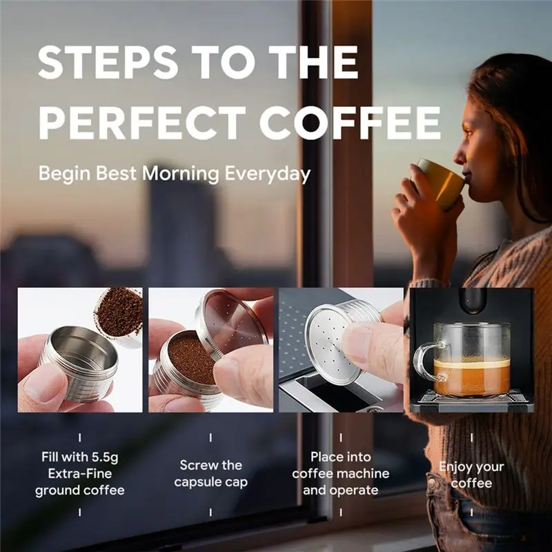 A006 Für Essse Espresso Caffe - S.12 Maschine Wiederverwendbare Kaffeekapsel aus Edelstahl Espresso-Kaffeefilter-Pads