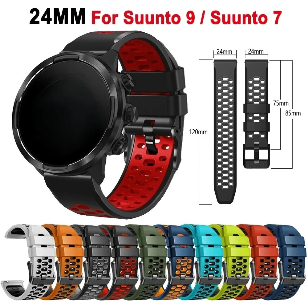 24mm Silikon Armband Für Suunto 7 9 Spartan Sport Gürtel Armbänder Suunto 9 Baro Smart Armband Ersatz armband Correa