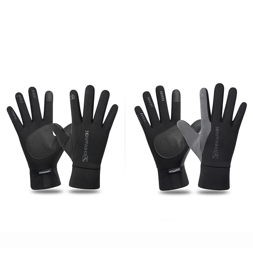 

Gloves Cycling Mountain Bike Riding Warm Waterproof Men Full Finger for Cold Weather Texting Touchscreen Winter