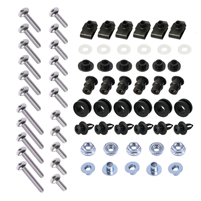 Universal Motorcycle Fairing Bolts Kit Stainless Steel Windscreen Screws Fastener Nuts for Honda CBR1000RR 2004-2005