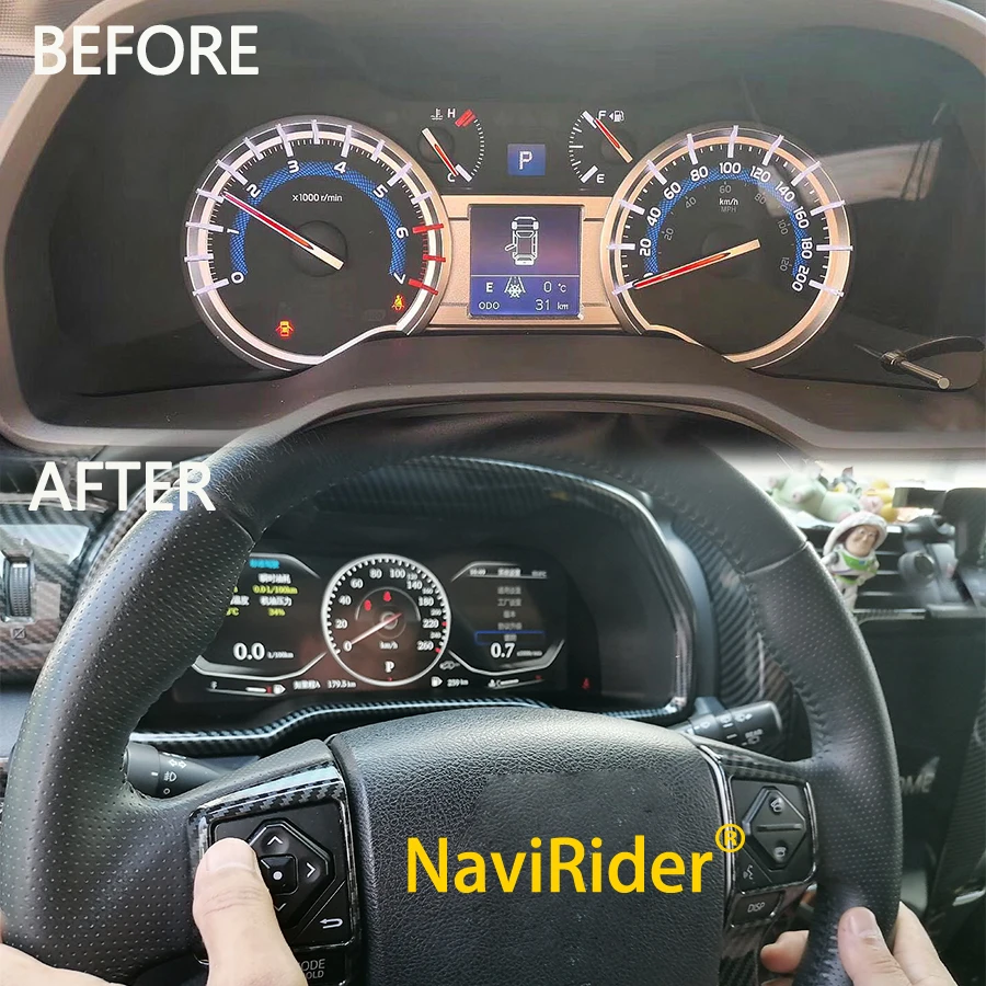 

12,3 "2025 новейшая цифровая приборная панель ЖК-дисплея для Toyota 4Runner 2010-2022, цифровая приборная панель, спидометр, виртуальный кабин