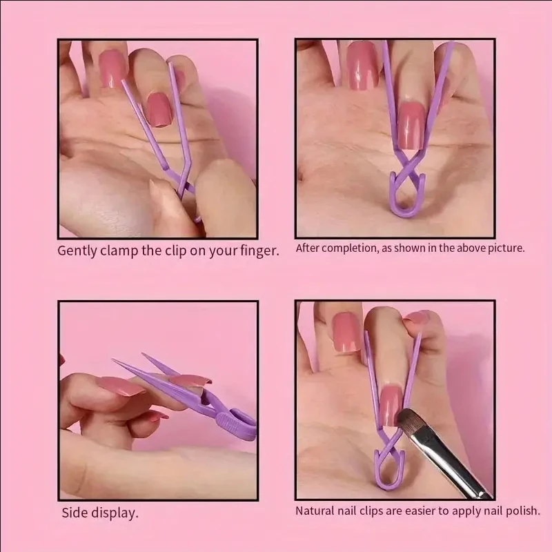 こぼれ防止マニキュアプロテクタークリップ-ネイルクリップアクリルジェルエクステンションヒントネイルフォームクリップDIYフレンチマニキュアツールアクセサリー