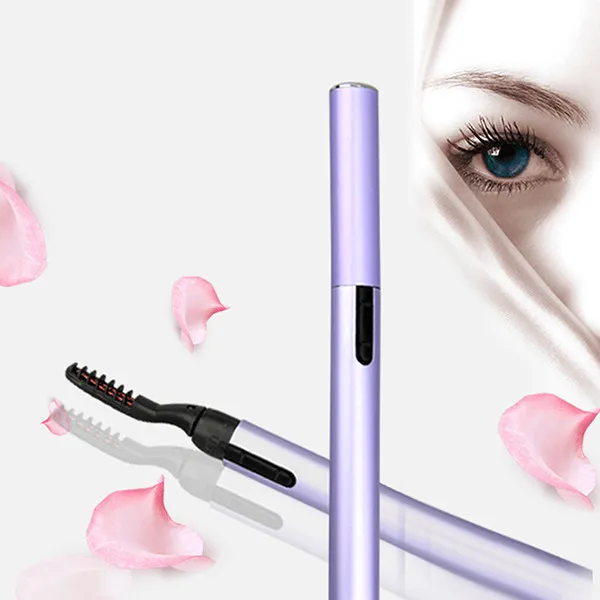 

Electric Heated Eyelash Curler Pen Lightweight Portable for Makeup Travel Anti-Damage No Pinch No Clump Natural Lash Lift Purple