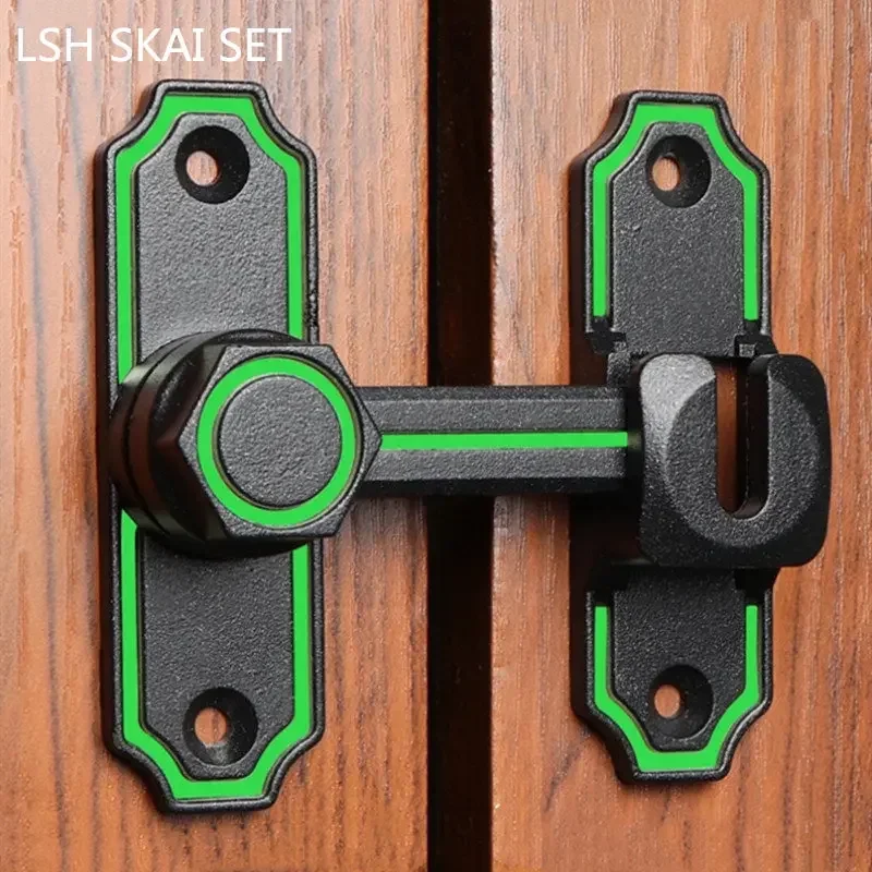 

90 /180 Degree Dual Purpose Luminous Door Buckle Zinc Alloy Barn Door Lock Sliding Door Hasps Lock Bathroom Hardware Accessories