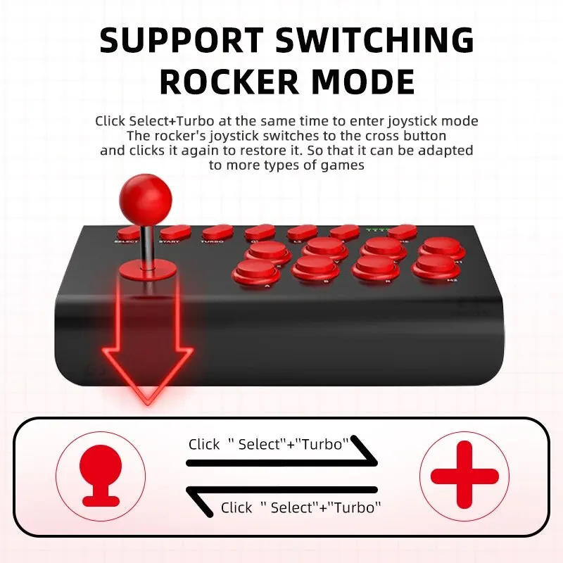 Gamepad sem fio portátil para PC, Joystick USB, Arcade Retro, Controle de Jogo, Android, iOS, Celular, Rua, PS4, PS3