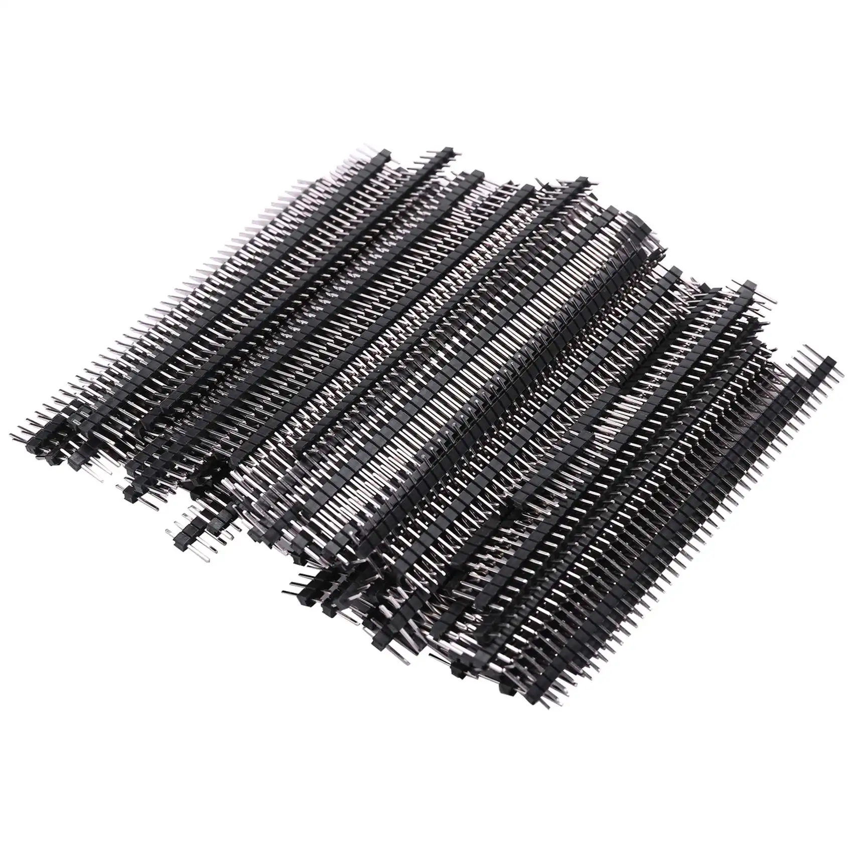 100pcs Male Header Pins Straight Single Row 40 Pin 0.1 Inch (2.54mm) Male Pin Header Connector PCB Board Pin Connector Electr