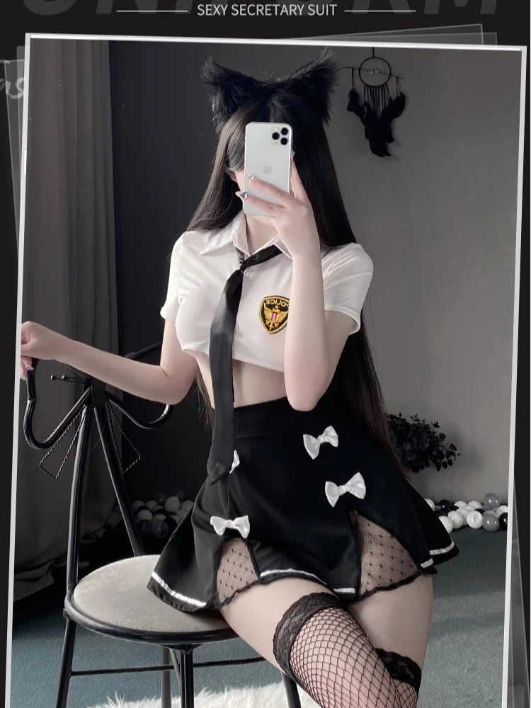 Sexy Policewoman Cop Uniform Roleplay Police Officer Cosplay Costume Woman Carnival Party Clubwear Dress Crop Tops Skirt Suit