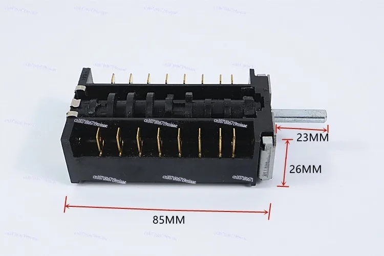 FD102B Oven Steamer Function Rotary Switch, 250V 16A 8+0 Position Multi-Function Selector