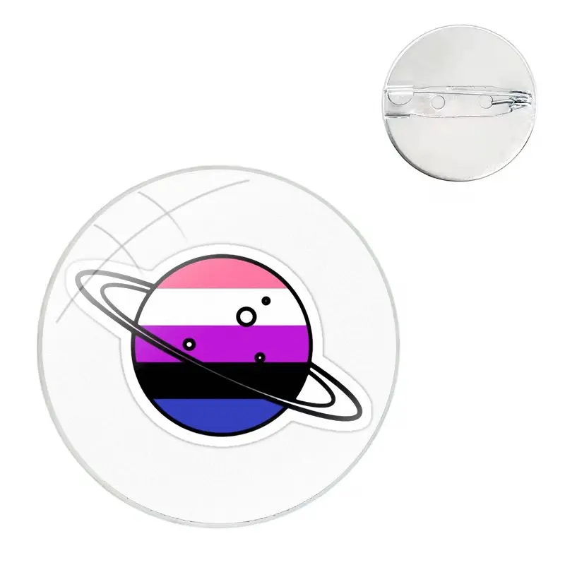 Pins Badge Metal Brooches For Clothes Backpack Decoration gift Genderfluid Flag