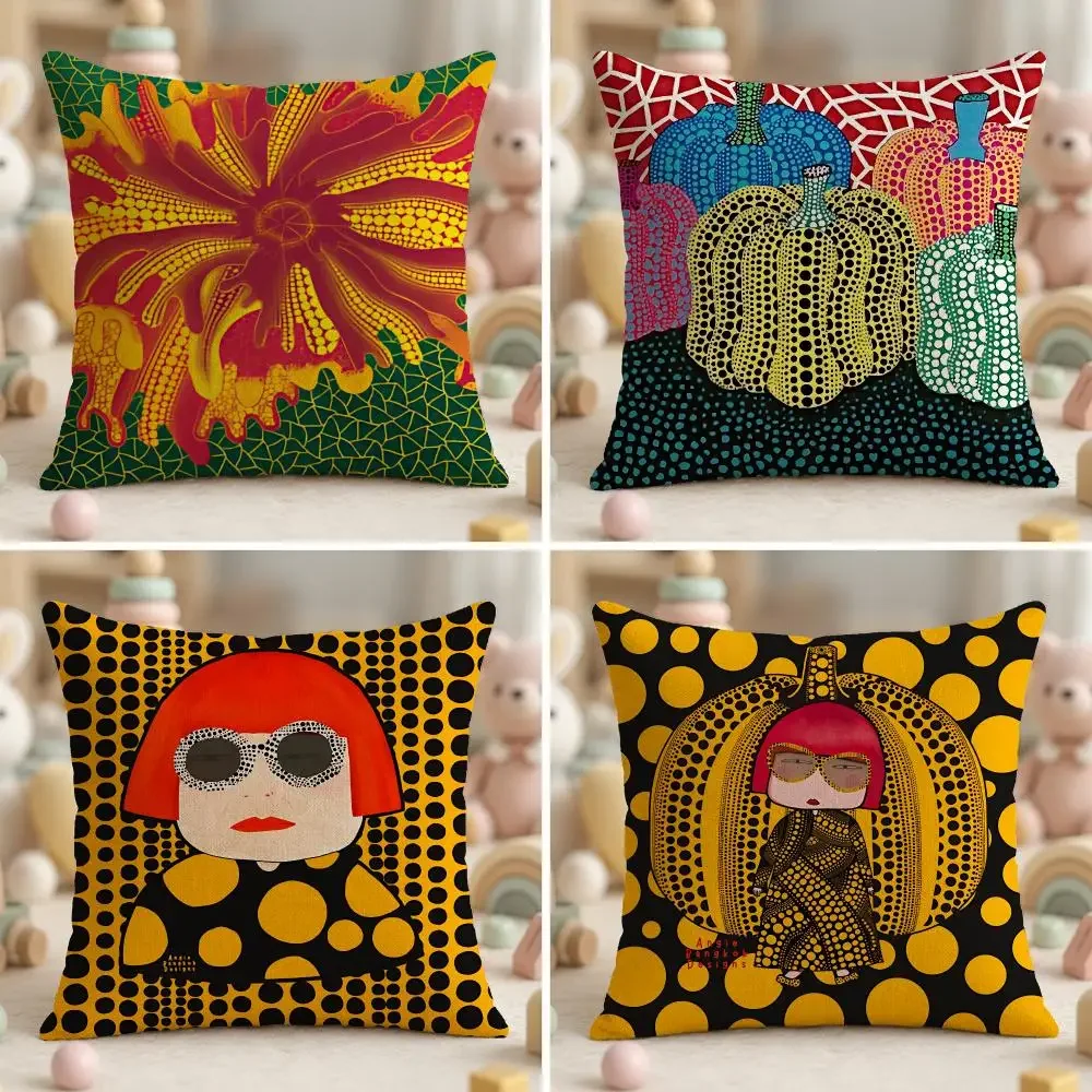 Famous Artist Y-Yayoi KusamaS Cushion Cover Ultra Soft Throw Pillow Cover Skin Friendly for Sofa Bed Home Decor Gift