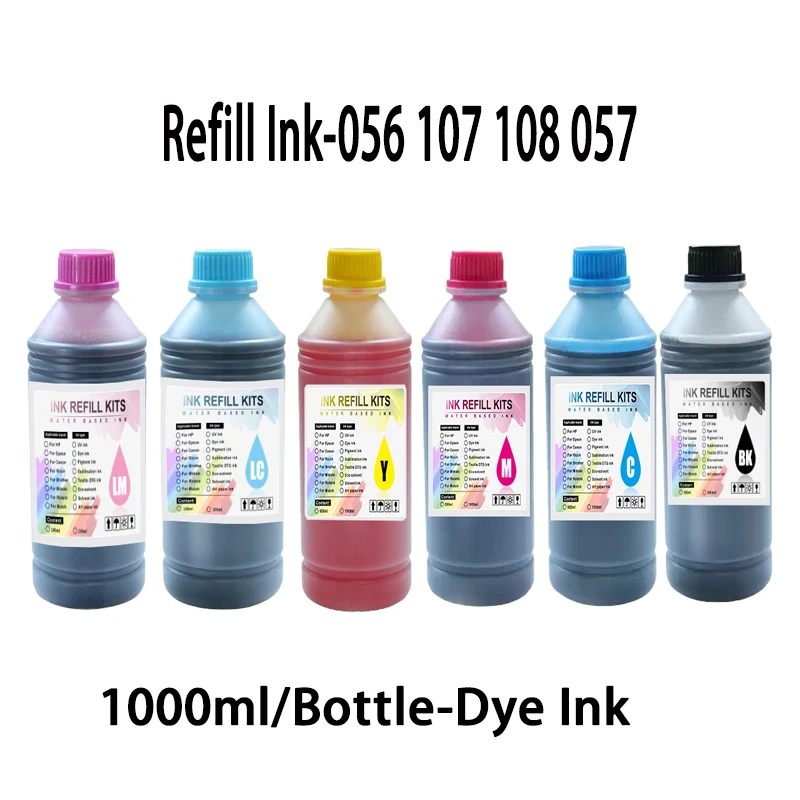 Tinta de recarga de 1000ML para impresoras Epson 056 057 107 108 574, tinta de recarga para impresoras Epson L8050 L8058 L18050 L18058 ET-18100