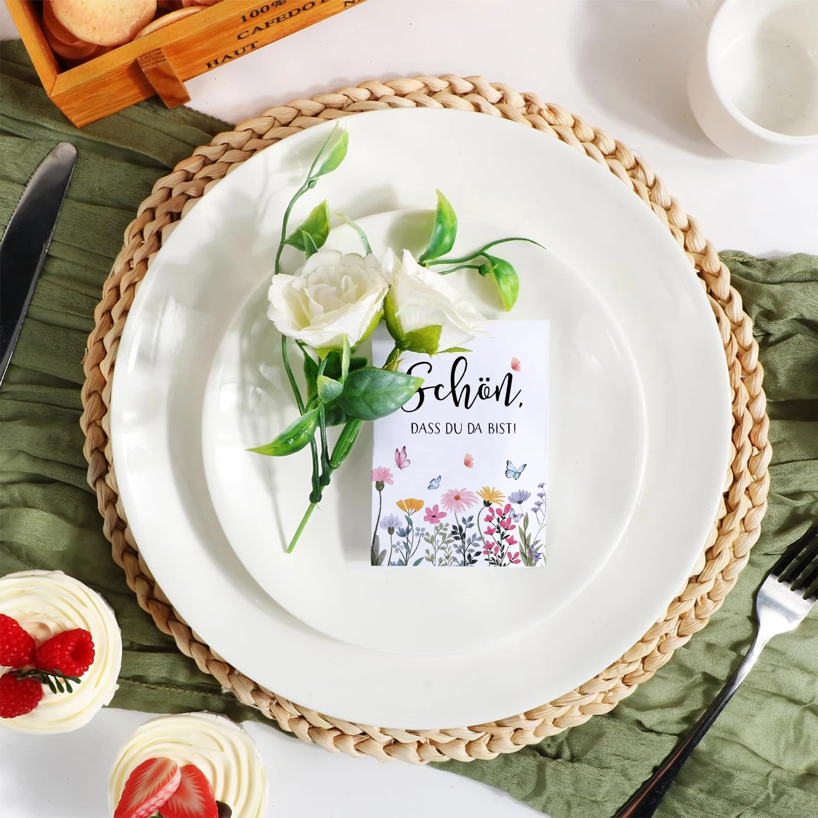 50 قطعة من أكياس البذور "Schon، Dat du daisst"، هدايا الضيوف، بذور الزهور، أكياس الهدايا، أكياس الورق، مزينة بتغليف بذور الزهور