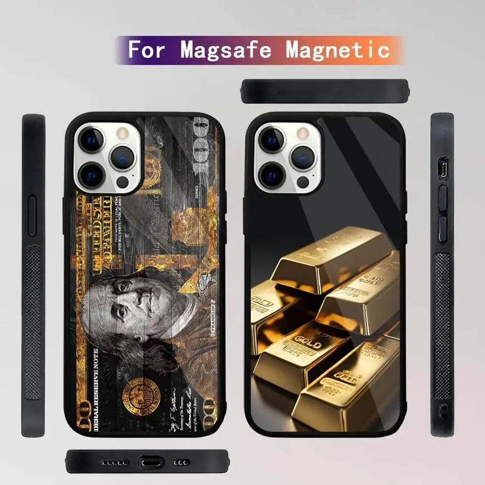 

Money Gold Art Phone Case For iPhone 16,15,14,13,12,11,Plus,Pro,Max Mini Magsafe Magnetic Wireless Charging
