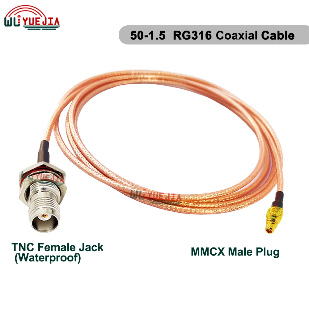 1Pcs 10CM-15 Meters Waterproof L12 TNC to MMCX Connector RG-316 Cable MMCX Female Jack to TNC Male Plug Adapter RF Coaxial Cable