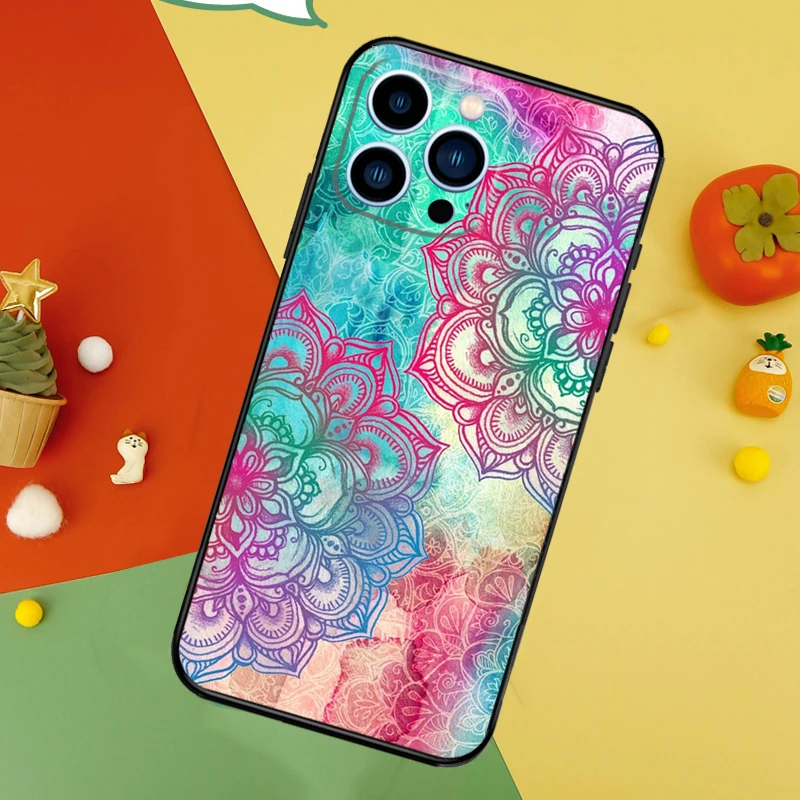Eleganckie etui Mandala Floral Design Case dla iPhone 14 13 12 11 15 16 Pro Max Mini X XR XS Max 8 7 14 15 16 Plus Cover Funda — zdjęcie 3