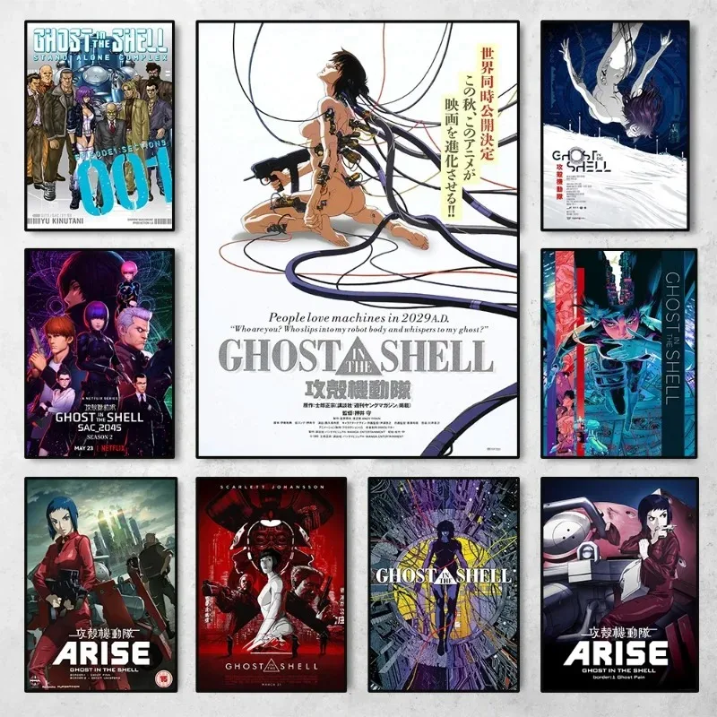 Ghost in The Shell Manga Movie Poster Futurism Science Fiction Theme Comics Film Canvas Painting Wall Art for Room Home Decor