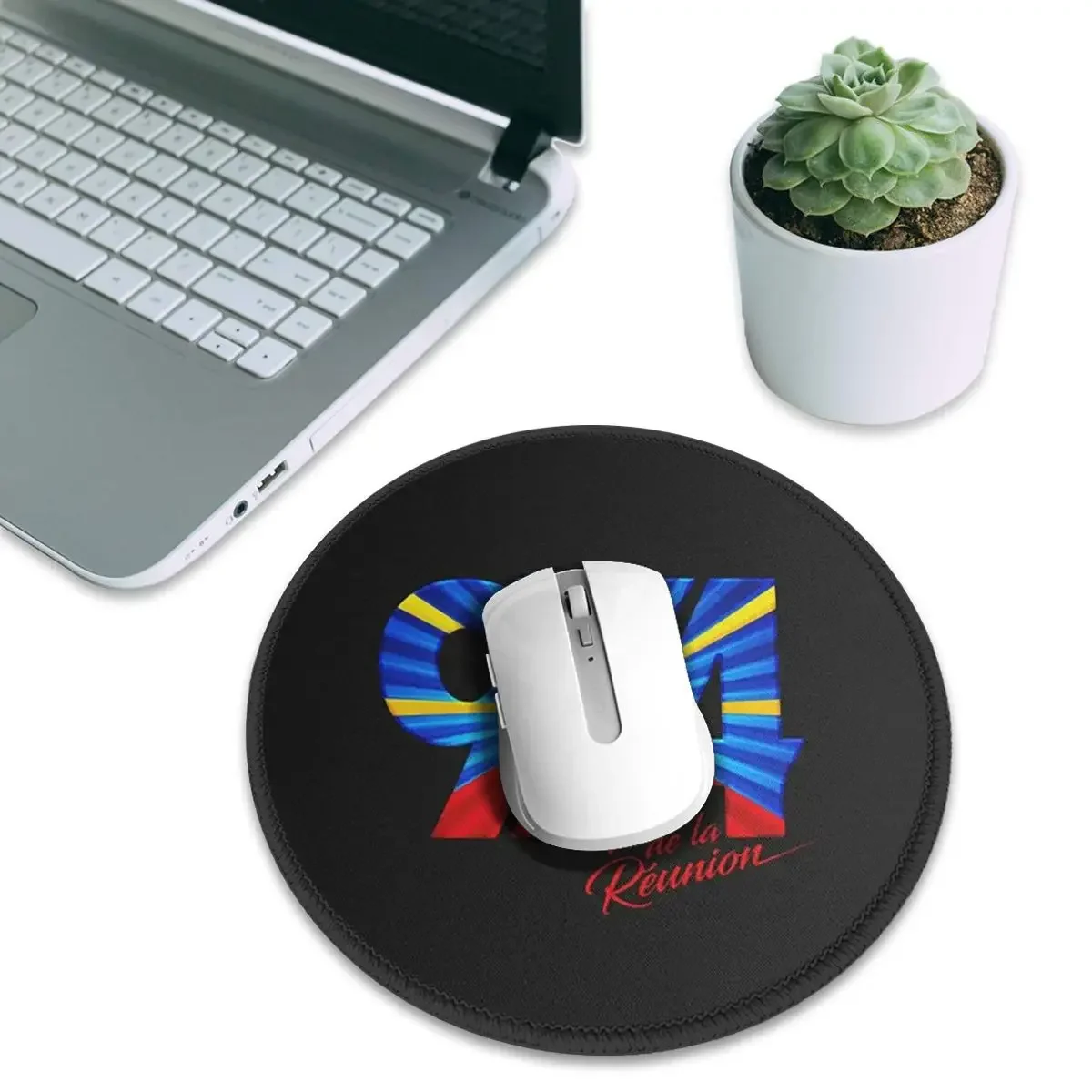 Reunion Island Flag Round Mouse Pad Computer Keyboard Mouse Mat Gaming PC Desk Mat Office Table Mats