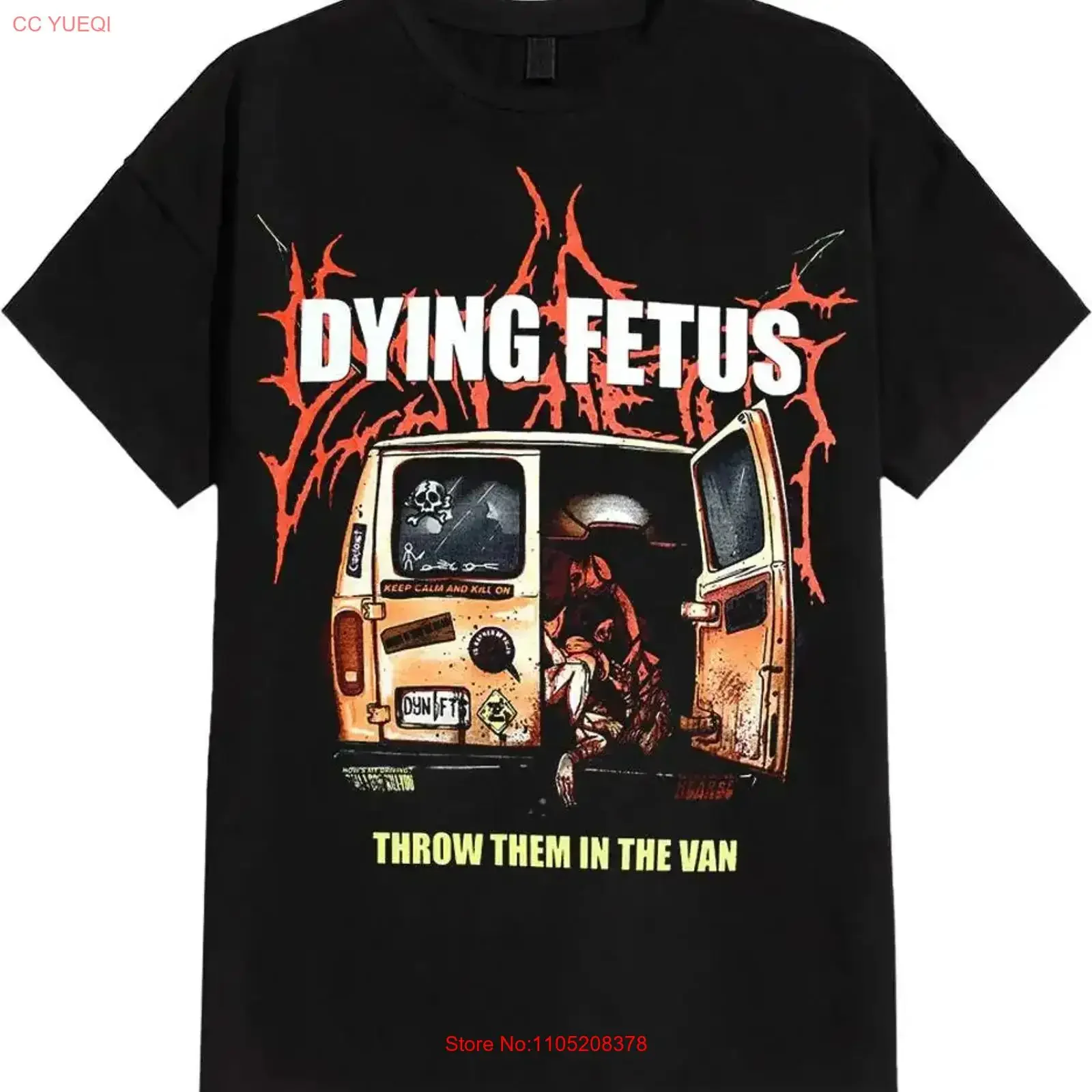 Dying Fetus Throw Them In The Van Tour T Shirt TN0138 vintage Washed Soft Stylish Versatile designer clothes Unisex Stretched