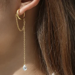 Stainless Steel Earrings Light Luxury INS Fashion Personalized Diamond Dangle Tassel Earrings For Women Jewelry Party Gifts