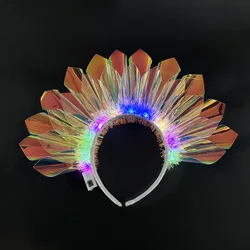 Women Girls Light Up Headband Flash Glowing Hair Band Luminous Laser Hair Hoop for Nightclub Party Costume Christmas navidad