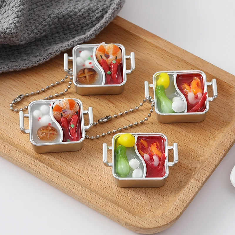Casserole Noodle Chain Fashion Simulation Food Mini Toy Photography Model Car Mobile Phone Bag Pendant Gift 2pc/lot