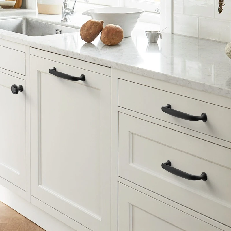 Cabinet door handle wardrobe door knob drawer modern new Chinese style American light luxury golden bathroom handle kitchen door