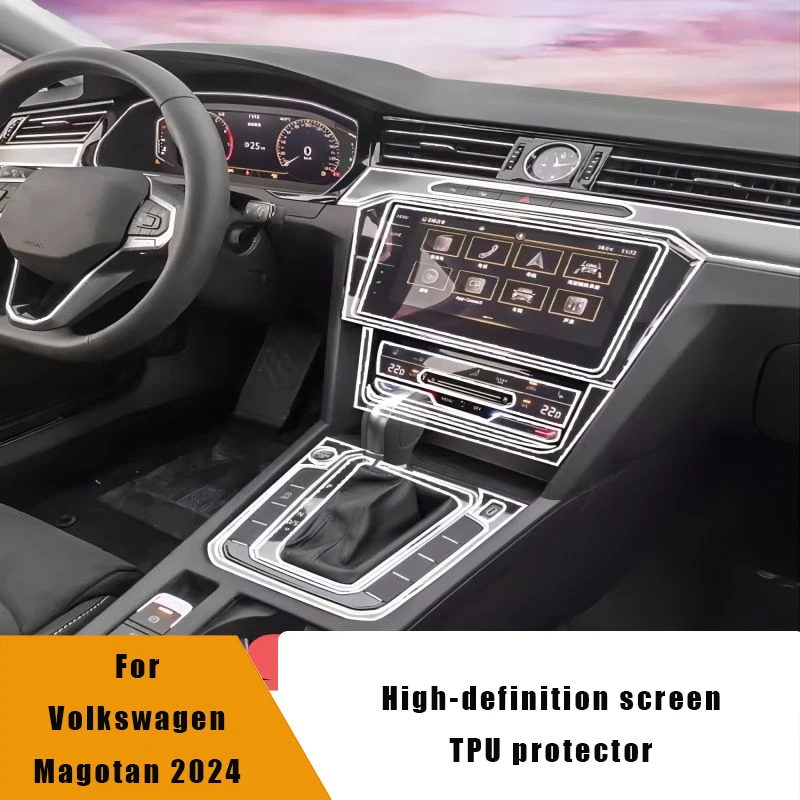 For Volkswagen Magotan 2024 Car Interior Door Center Console Media Dashboard Navigation TPU Anti-scratch Protector Film