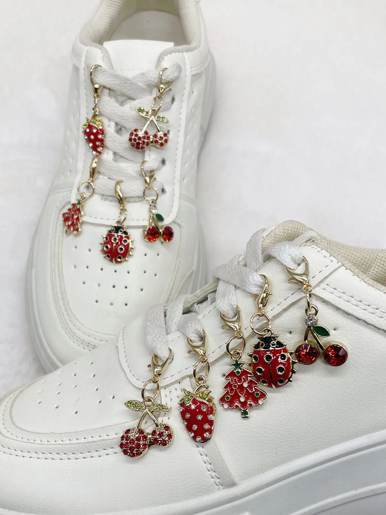 5PCS Erdbeeren Schuh Charms Kirsche Schuhe Dekorationen DIY Marienkäfer Schuh Anhänger Zubehör Mutlifunctional Baum Schuh Clips – Detail 8