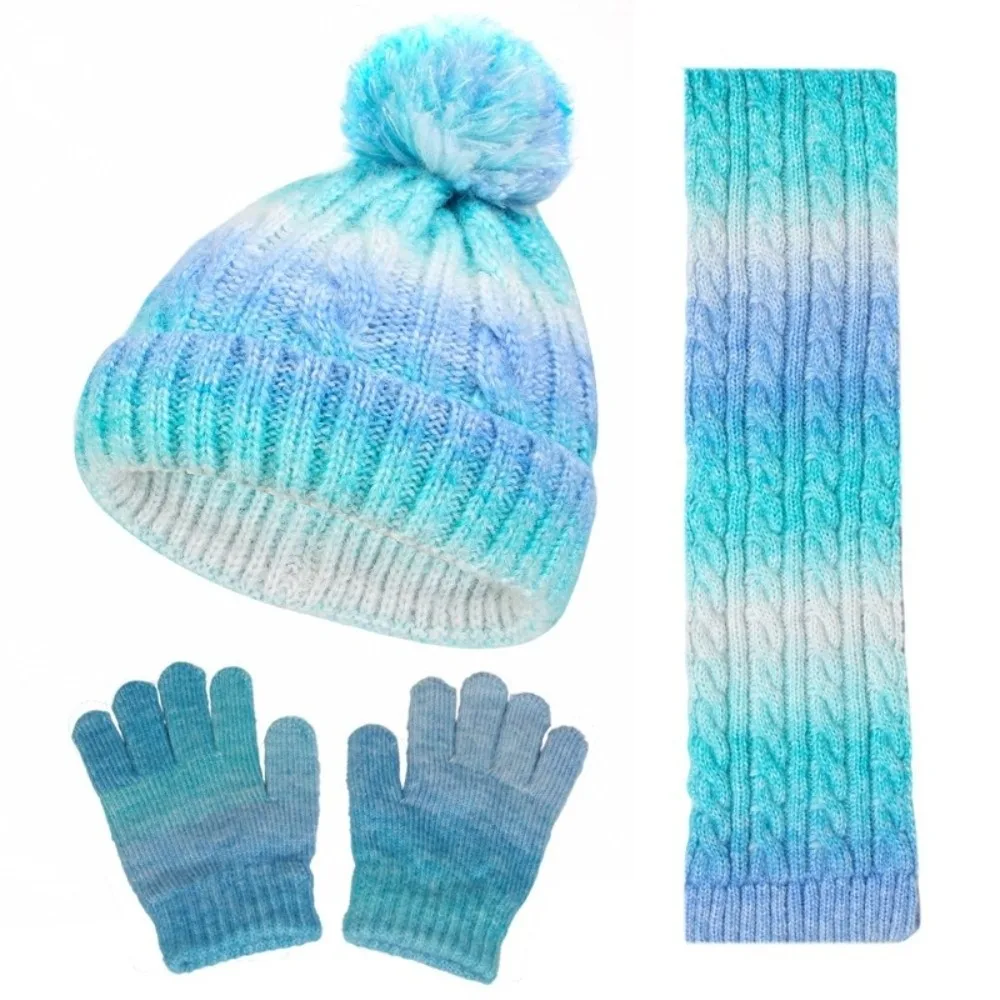 

New Winter Hat Scarf Gloves Set Warm Windproof Toddler Bonnet 3-10Y Thicken Neck Warmer Children's Outdoor