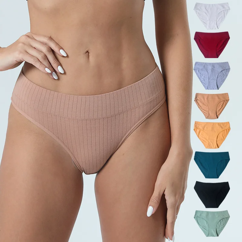 1pc Cotton Panties For Women Low Waist Briefs Seamless Underwear Solid Color Comfort Breathable Briefs Sexy Lingerire M-XL