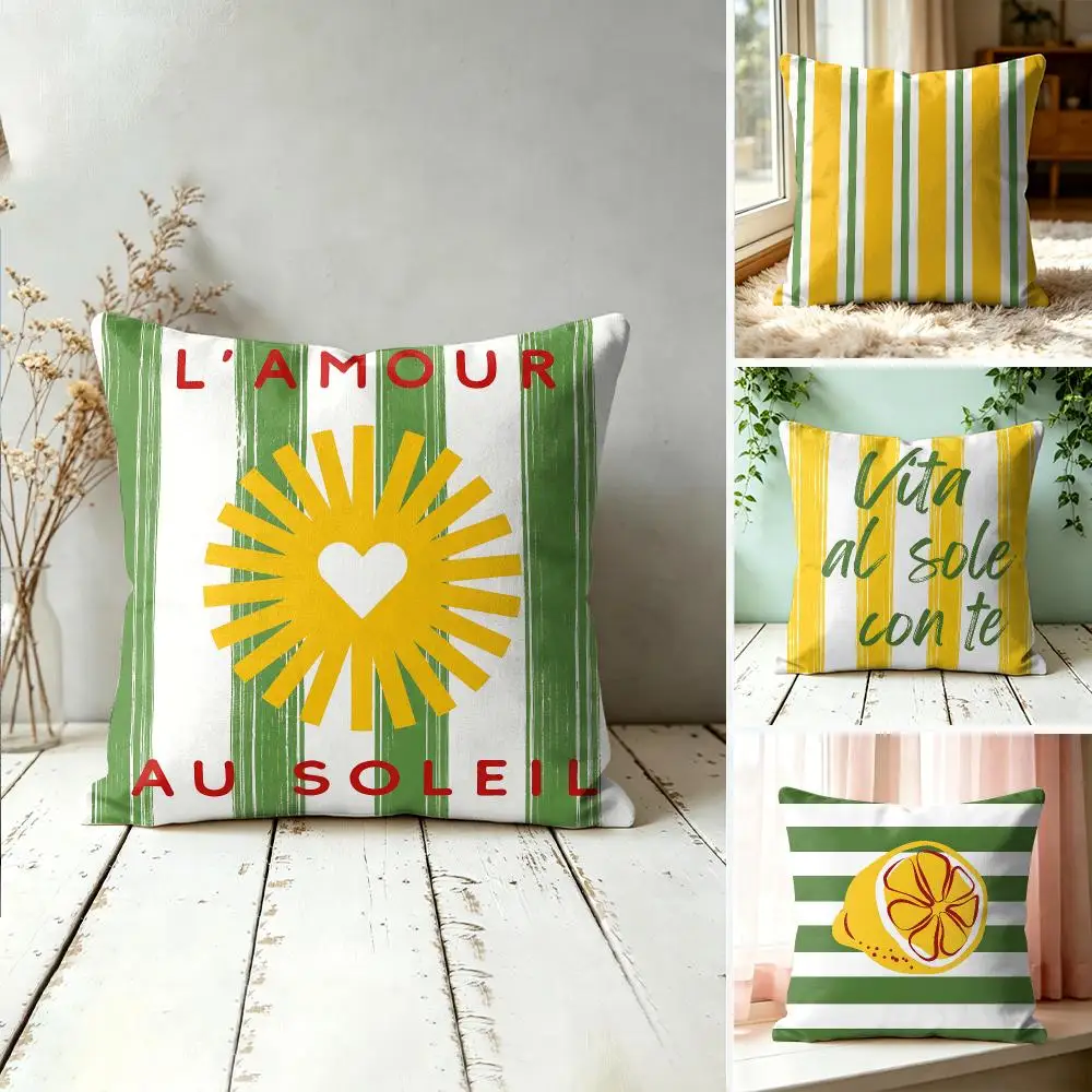 Coastal Summer Cushion Cover Silky Short Plush Invisible Zipper Dustproof Sofa Pillow Case For Home Decor