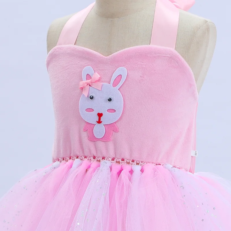 Girl\'s Halloween Children\'s Day Animal Role Play Costume Children\'s Forest Theme Rabbit Print Dress Birthday Party