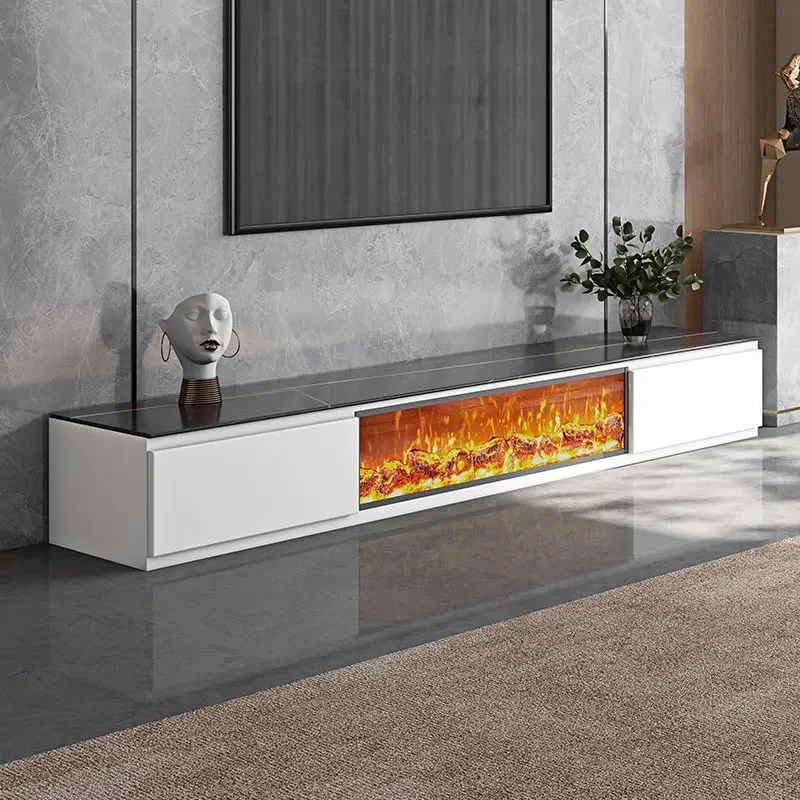 Customize high-end electronic fireplace, slate TV cabinet, simulation fire decorative cabinet, embedded living room, groundinet