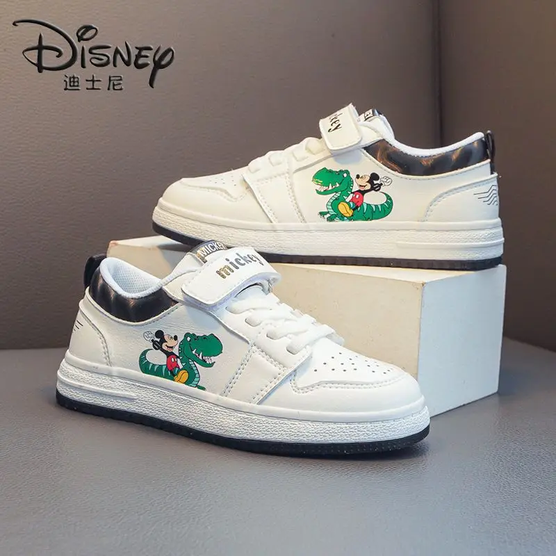 Mickey Children's Shoes Real Photos women's Board Shoes 2025 Spring Autumn New Girls White Shoes Students Casual Joker Sneakers