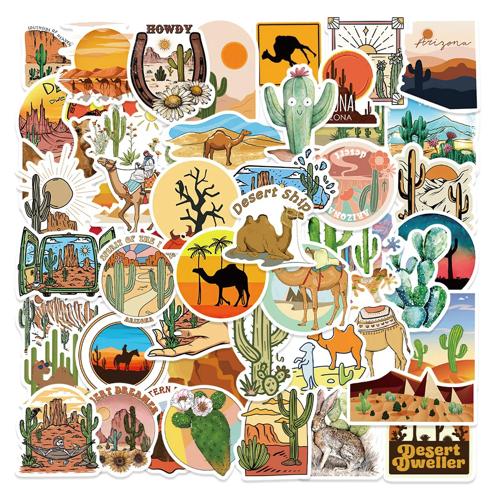 

10/50Pcs Camel cactus Graffiti Sticker Aesthetic Decorative Scrapbook Luggage Cup Guitar Laptop Phone Notebook Toys Stickers